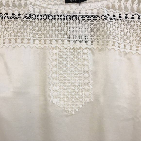 Cream (almost white) silk blend blouse. Size 14. - Picture 8 of 8